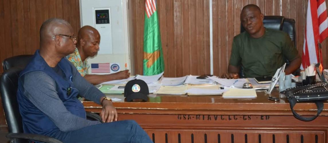 Assistant Minister Orlando Armah, UNDP Liberia Resident Representative Engages Local Stakeholders in Lofa County.